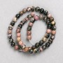 Rhodonite Beads on Thread, Smooth Round Bead, 6.5 mm ±, Length 38 cm ±