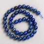 Lapis Lazuli Beads on Thread, Smooth Round Bead, 8mm Diameter, 38cm+ Length