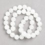 White Quartz Beads on Invisible Thread, Smooth Round Bead, diameter 10mm±, length 38cm±