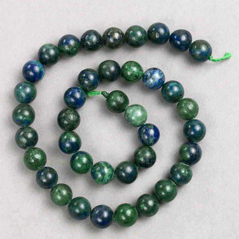 Azurite Beads on Thread Smooth Sphere, 10mm Diameter, 38cm+ Length