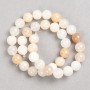 Selenite Beads on Thread Smooth Round Beads, 10mm diameter, length 38cm+