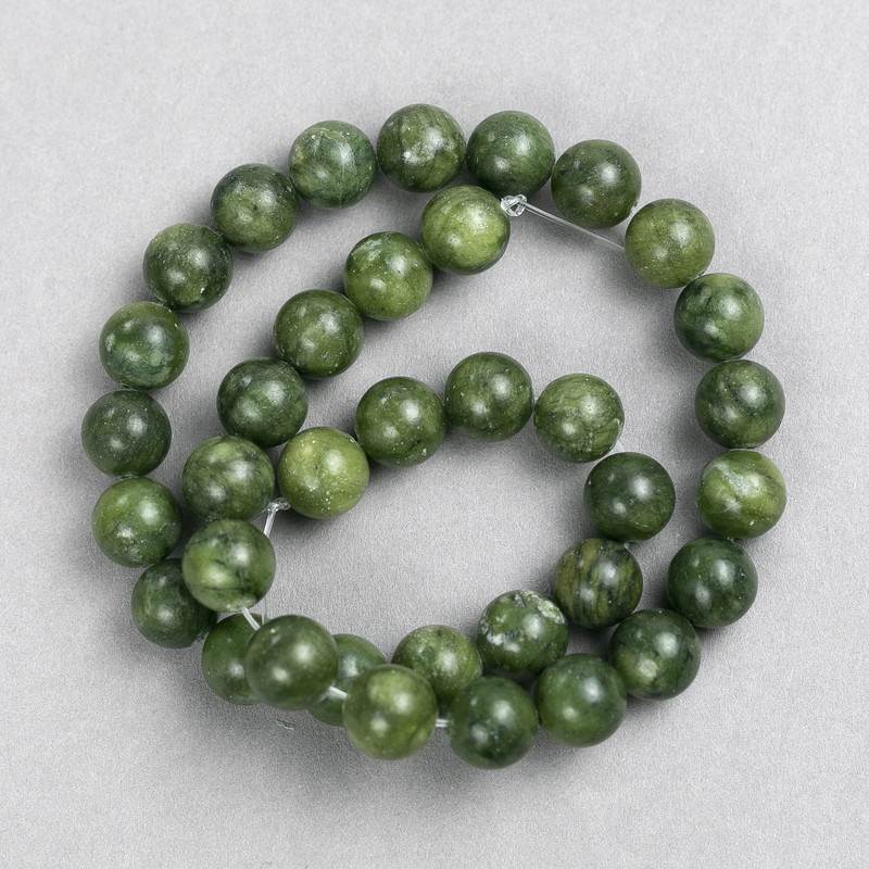 Jadeite Beads on Thread Smooth Ball, diameter 10.5mm±, length 38cm±