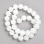 White Quartz Beads on Thread, Smooth Round Bead Diameter 12mm ±, Length 38cm ±