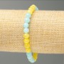 Elastic Bracelet Aquamarine and Citrine (imitation acrylic), diameter 6.5mm±, length 18cm±