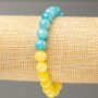 Bracelet on elastic with Aquamarine and Citrine (artificial acrylic beads), diameter 8.5mm±, length 18cm±