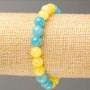 Bracelet on elastic with Aquamarine and Citrine (artificial acrylic beads), diameter 8.5mm+-, length 18cm+-