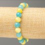 Elastic Bracelet Aquamarine and Citrine (artificial acrylic), bead diameter 8.5mm±, length 18cm±