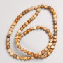 Landscape Jasper Glass Beads on Thread, Smooth Round Beads 4–5 mm, Length 37 cm