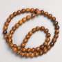 Jasper Beads on Thread, Wooden Jasper Smooth Sphere, diameter 6.5 mm ±, thread length 39 cm ±