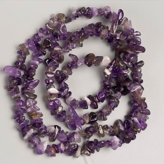 Amethyst Beads on Thread Natural Stone Crackle 13x5-5x3 mm (±), 80 cm length