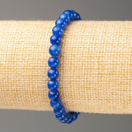 Elastic Bracelet with Lapis Lazuli (synthetic acrylic) Smooth Bead 6.5mm dia., length 18cm