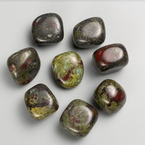 Souvenir Natural Stone Jasper Dragon Blood tumbled 21x17mm (+-) packaged 100 g