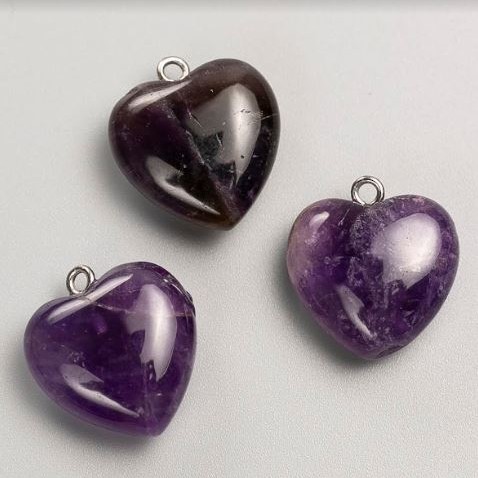 Pendant Heart Amethyst, diameter 27x25x9 mm+