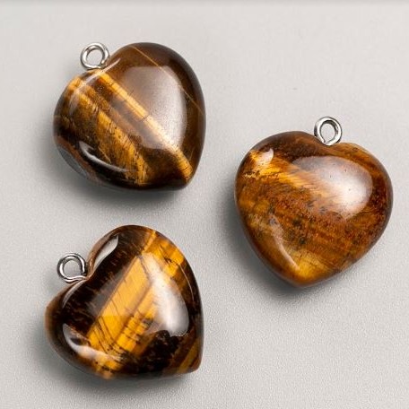Pendant Heart Tiger's Eye, diameter 25x25mm+