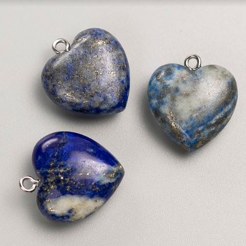 Heart Pendant with Lazurite, diameter 27x25x10 mm+
