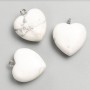 Heart Pendant with Howlite, 27x25x10 mm diameter+