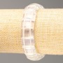Elastic Bracelet Moonstone (synthetic) with Rock Crystal, rectangular links, 15x10.5 mm +-, length 18.5 cm+-