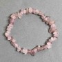 Bracelet with natural stone Pink Quartz chip, diameter 7×3 (+-) mm, length 18 cm