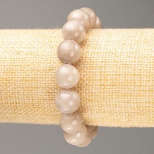 Elastic Bracelet with Tinted Quartz (Acrylic, Synthetic) Gray Smooth Bead, diameter 12.5 mm±, length 18 cm±