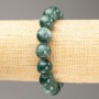 Elastic bracelet Violet-tinted quartz (acrylic artificial) in Verdite smooth bead, diameter 12.5 mm±, length 18 cm±