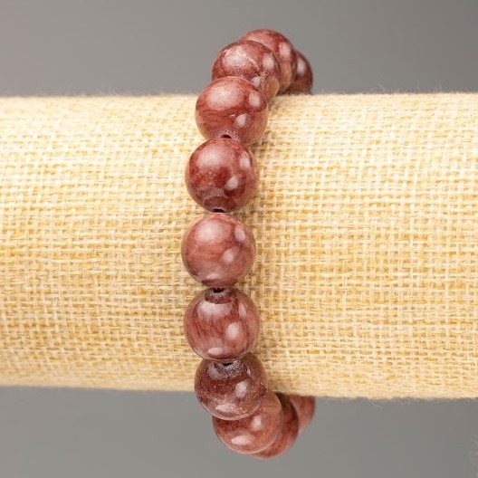 Elastic Bracelet with Howlite Imitation (Acrylic) Smooth Bead, diameter 12.5 mm ±, length 18 cm ±