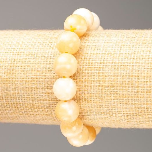 Elastic Pearl Bracelet (Synthetic Acrylic) Smooth Beads, 12.5 mm diameter ±, length 18 cm ±