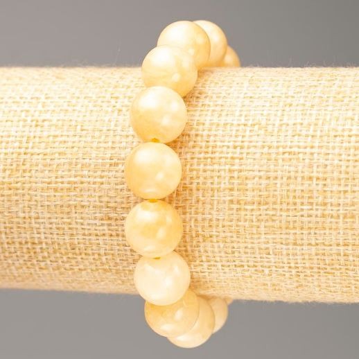 Elastic Bracelet with Imitation Pearls (Acrylic) Smooth Beads, diameter 12.5 mm ±, length 18 cm ±