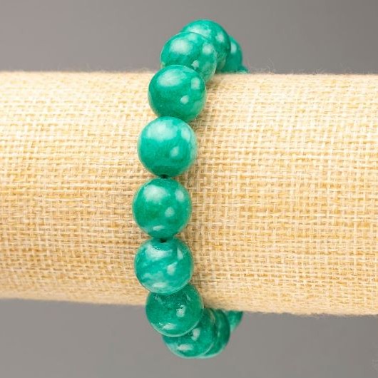 Elastic Bracelet Amazonite Imitation (acrylic) smooth bead, diameter 12.5 mm±, length 18 cm±