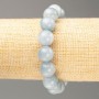 Elastic Aquamarine Bead Bracelet (imitation acrylic) Smooth round beads, diameter 12.5 mm ±, length 18 cm ±