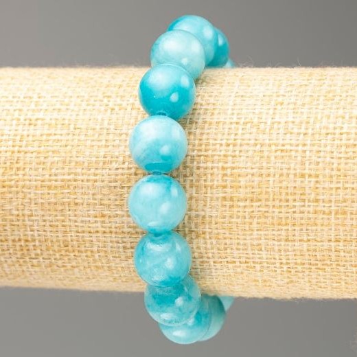 Bracelet on elastic thread Aquamarine (synthetic acrylic) smooth bead, diameter 12.5 mm±, length 18 cm±