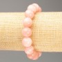 Braided Elastic Bracelet Pink Quartz (artificial acrylic) smooth beads, diameter 12.5 mm, length 18 cm