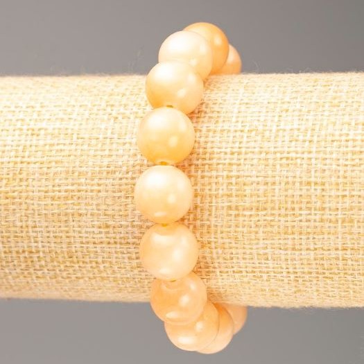 Elastic Bracelet with Selenite (artificial acrylic) smooth bead, diameter 12.5 mm ±, length 18 cm ±