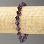 Elastic bracelet with faceted Amethyst bead, 8x8mm, length 18 cm