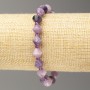 Elastic bracelet with Faceted Amethyst Beads, 8x8 mm, length 18 cm