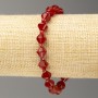 Elastic bracelet with Carnelian Carnelian Bead, faceted baguette, diameter 8x8 mm, approx. length 18 cm