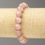 Silicone Elastic Strawberry Quartz Bead Bracelet (Synthetic Acrylic) Smooth Round Beads, 10mm diameter, length 18cm