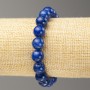 Elastic-Loom Bracelet with Lapis Lazuli (Artificial Acrylic) Smooth Bead, 10mm Ø, Length 18cm