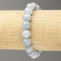 Elastic Bracelet Aquamarine Imitation (plastic/acryl) smooth beads, 10mm diameter +-, length 18cm+