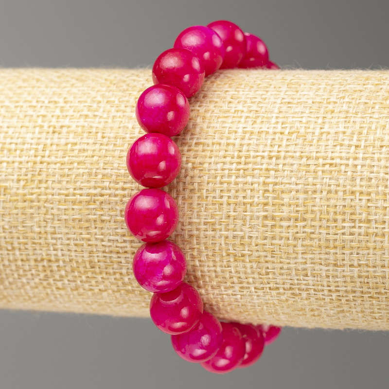 Elastic Turquoise Bracelet (Artificial Turmaline) Smooth Beads, 10mm diameter ±, length 18cm