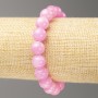 Elastic Pink Quartz Bracelet (Acrylic) Smooth Beads, 10mm diameter, length 18cm ±