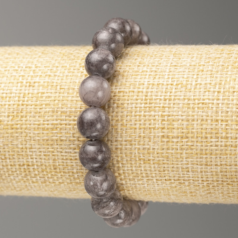 Bracelet Labradorite on elastic (artificial acrylic) smooth bead, diameter 10mm ±, length 18cm±