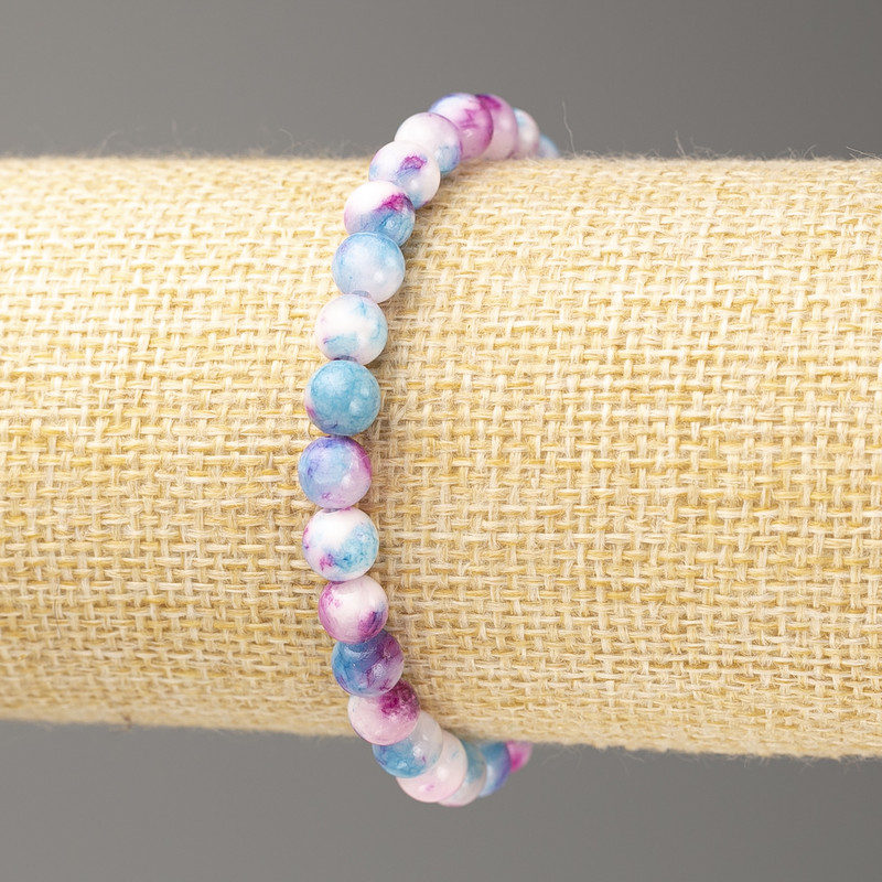 Bracelet Oceanic Jade (Artificial Acrylic) 6mm beads, diameter 6mm, length 18cm, smooth round beads on elastic