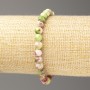 Bracelet Oceanic Jadeite (Imitation Jade) pink, green, white, circular beads 6mm, length 18cm, elastic, smooth beads