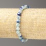 Bracelet Blue-White Oceanic Nephrite (artificial acrylic), 6mm +/- beads, length 18cm +/- smooth bead on elastic