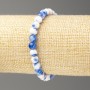 Bracelet blue and white oceanic Jade (artificial acrylic), 6mm diameter ±, length 18cm ± smooth bead on elastic