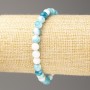 Bracelet Blue-White Oceanic Jade (artificial acrylic beads), diameter 6mm ±, length 18cm ± smooth bead on elastic