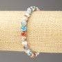 Bracelet Oceanic Jadeite Blue-brown White Oceanic Jade (artificial acrylic), diameter 6mm +-, length 18cm+- smooth bead on elastic