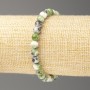Bracelet of green, gray and white oceanic Jade (artificial acrylic), diameter 6mm +-, length 18cm +-, smooth bead on elastic