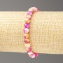 Bracelet in Raspberry-Orange-White Oceanic Jade (artificial acrylic), diameter 6mm ±, length 18cm ±, smooth beads on elastic