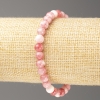 Strawberry-White Oceanic Jade Bracelet (artificial acrylic beads), 6mm ± diameter, 18cm ± length, smooth round beads on elastic